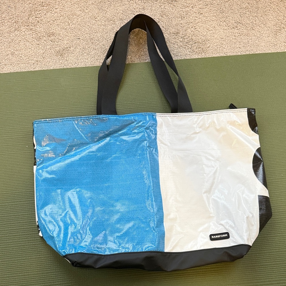 Rareform Blake Zippered Tote Recycled Billboard Blue White